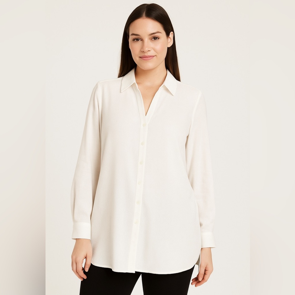 Plus Size INC 3X International Concepts Women White Tunic Shirt NWT Defects